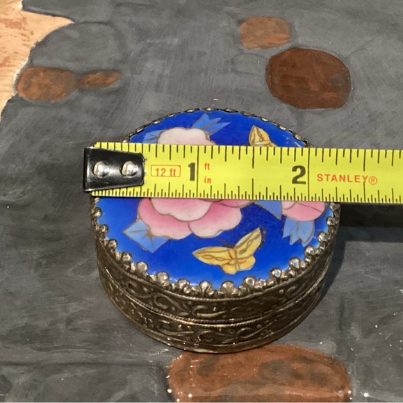 🔵 Vintage - Ornate Silver Plated - Mirrored Lid Trinket Box - Est. 70 years old - Picture 14 of 15